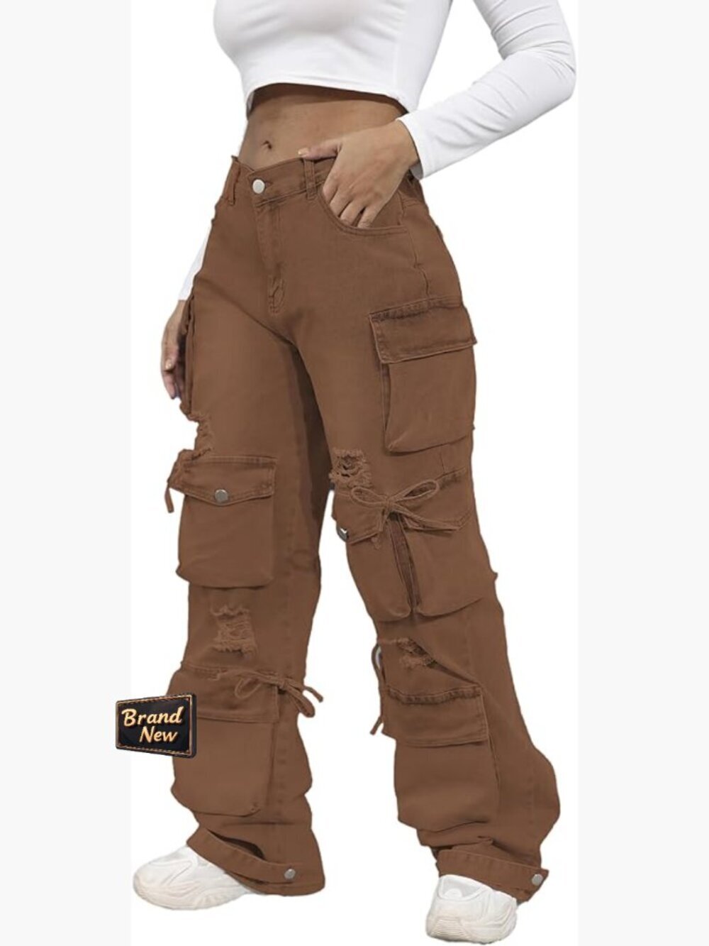 Baggy Y2K Cargo Jeans High Waist with Pockets Streetwear